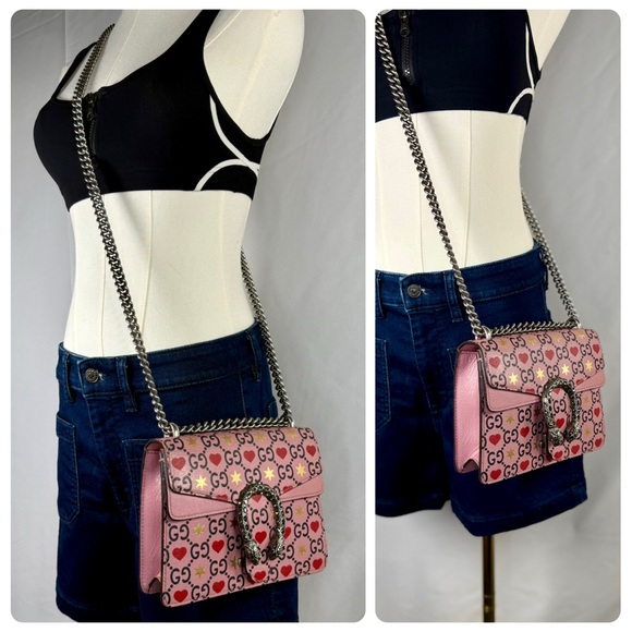 EUC GUCCI Pink Leather Valentine's Day Medium Dionysus Shoulder Bag - Picture 1 of 17